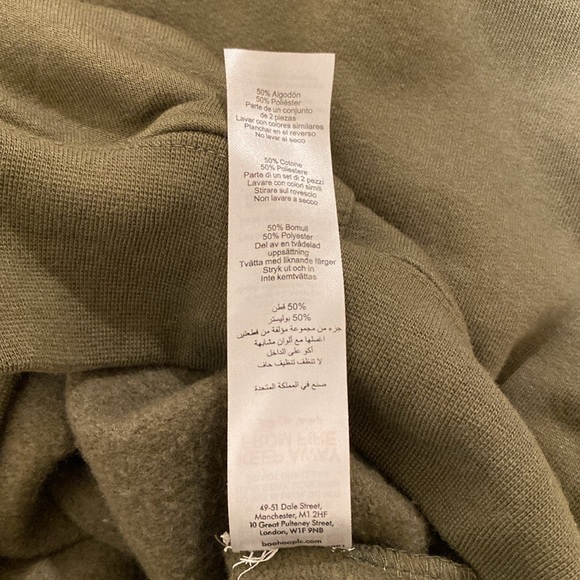 MAN boohoo Man Olive Green hoodie Size Large Training Dept.  Made in UK - Picture 7 of 10